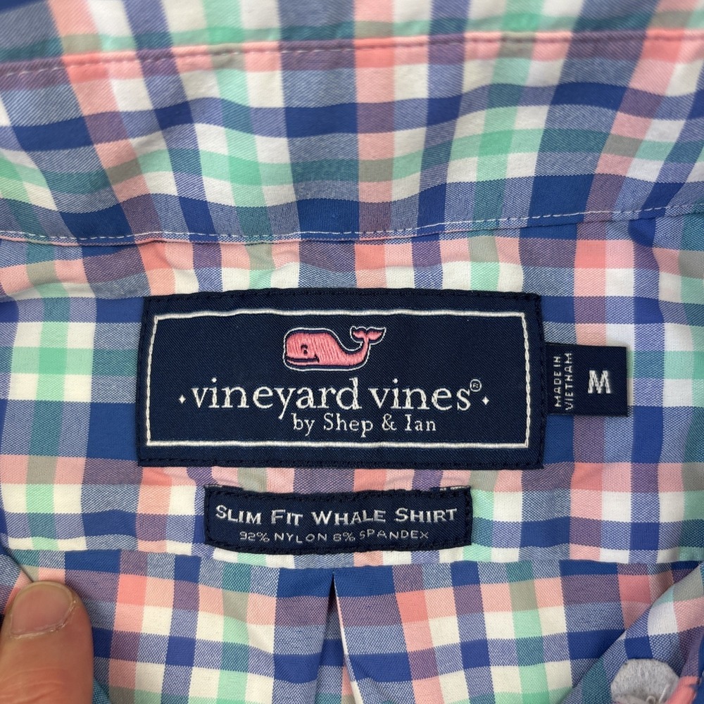 VINEYARD VINES Performance Mens Long Sleeve Shirt Medium Plaid Slim-Fit Button - Picture 4 of 13